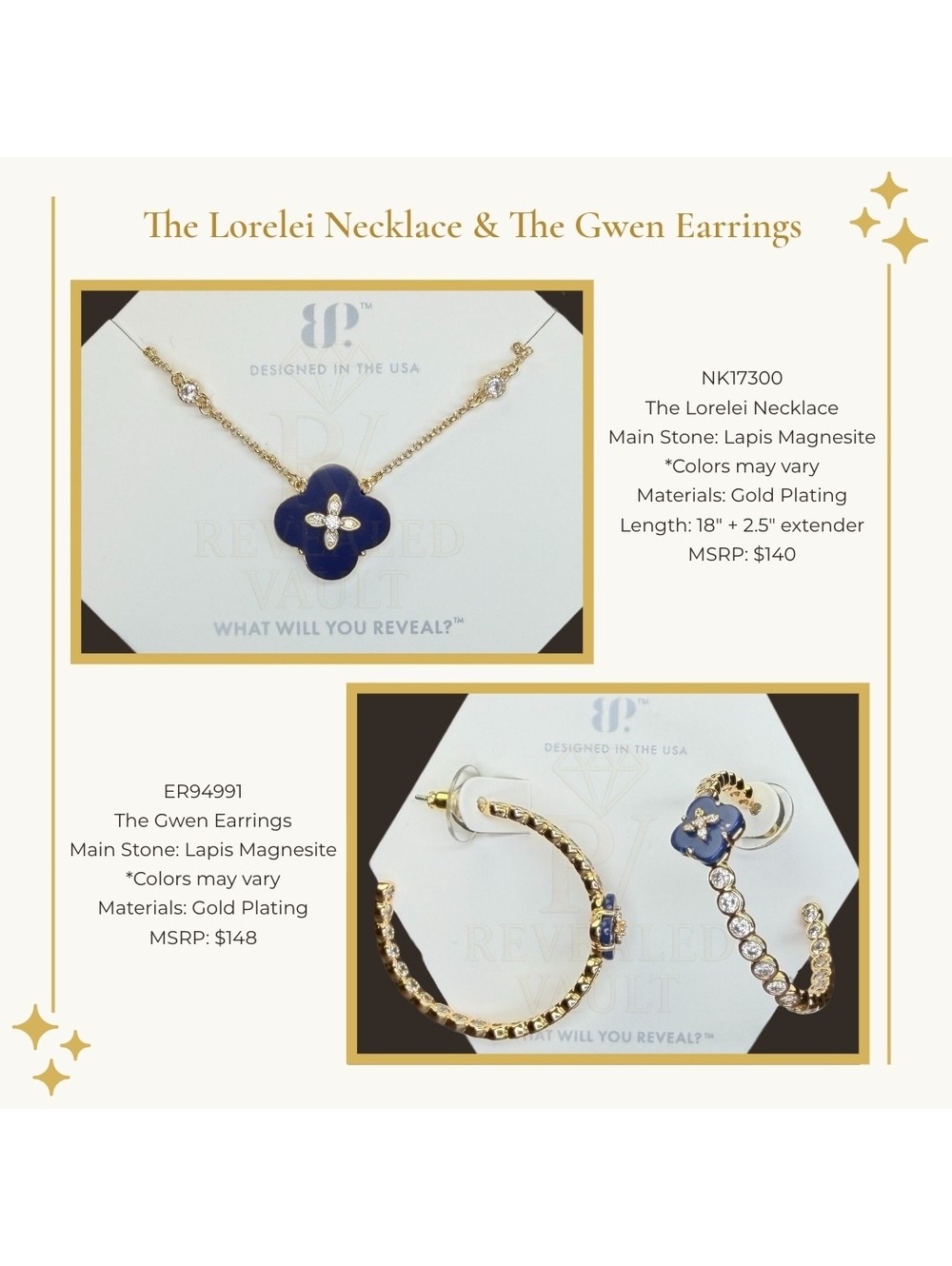 The Lorelei Necklace & The Gwen Earrings - OG